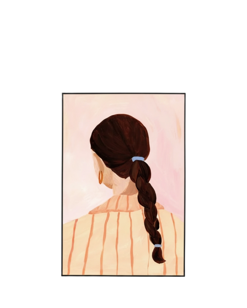 Pensive Portrait Bright 1 Canvas Print 80cm x 120cm - Black Frame