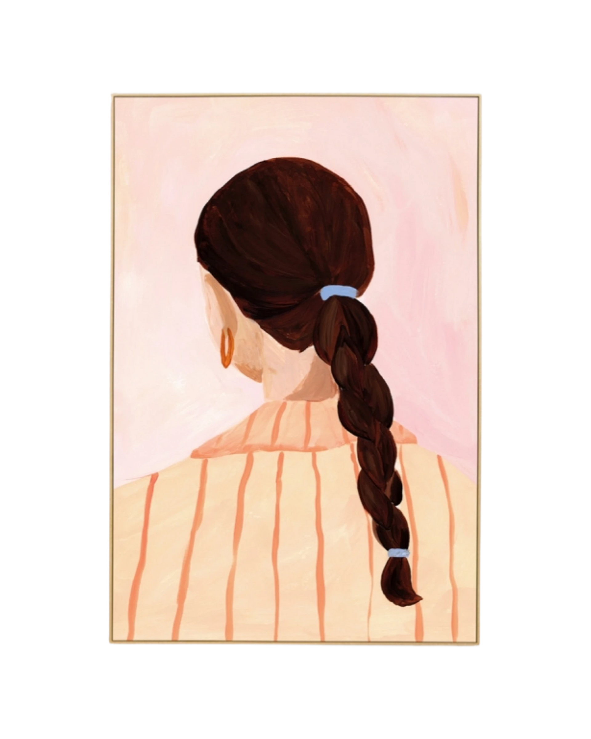 Pensive Portrait Bright 1 Canvas Print 80cm x 120cm - Light Timber Frame