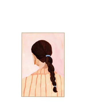Pensive Portrait Bright 1 Canvas Print 60cm x 90cm - Light Timber Frame
