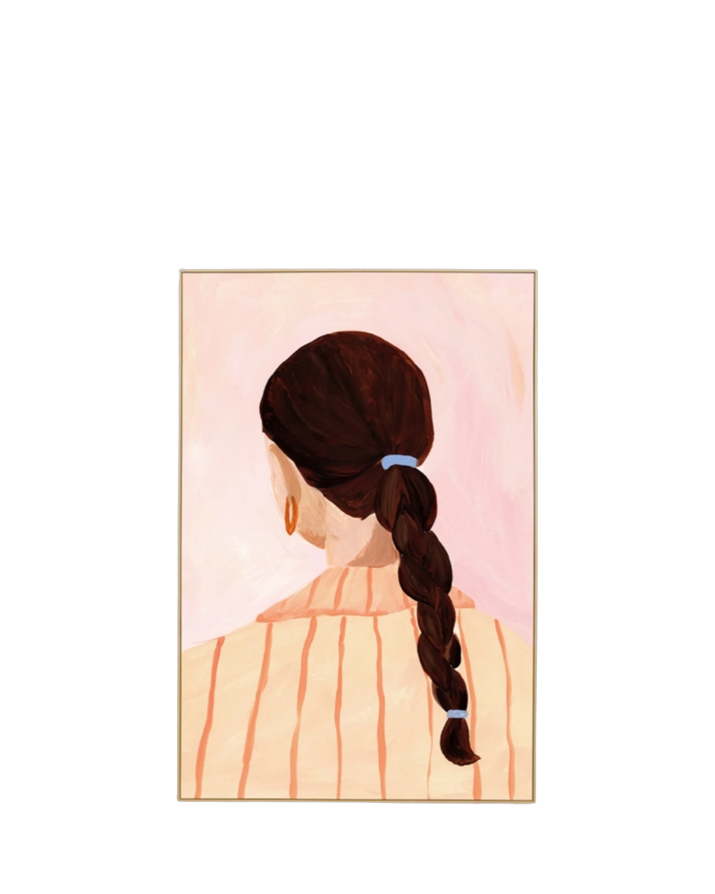 Pensive Portrait Bright 1 Canvas Print 80cm x 120cm - Light Timber Frame