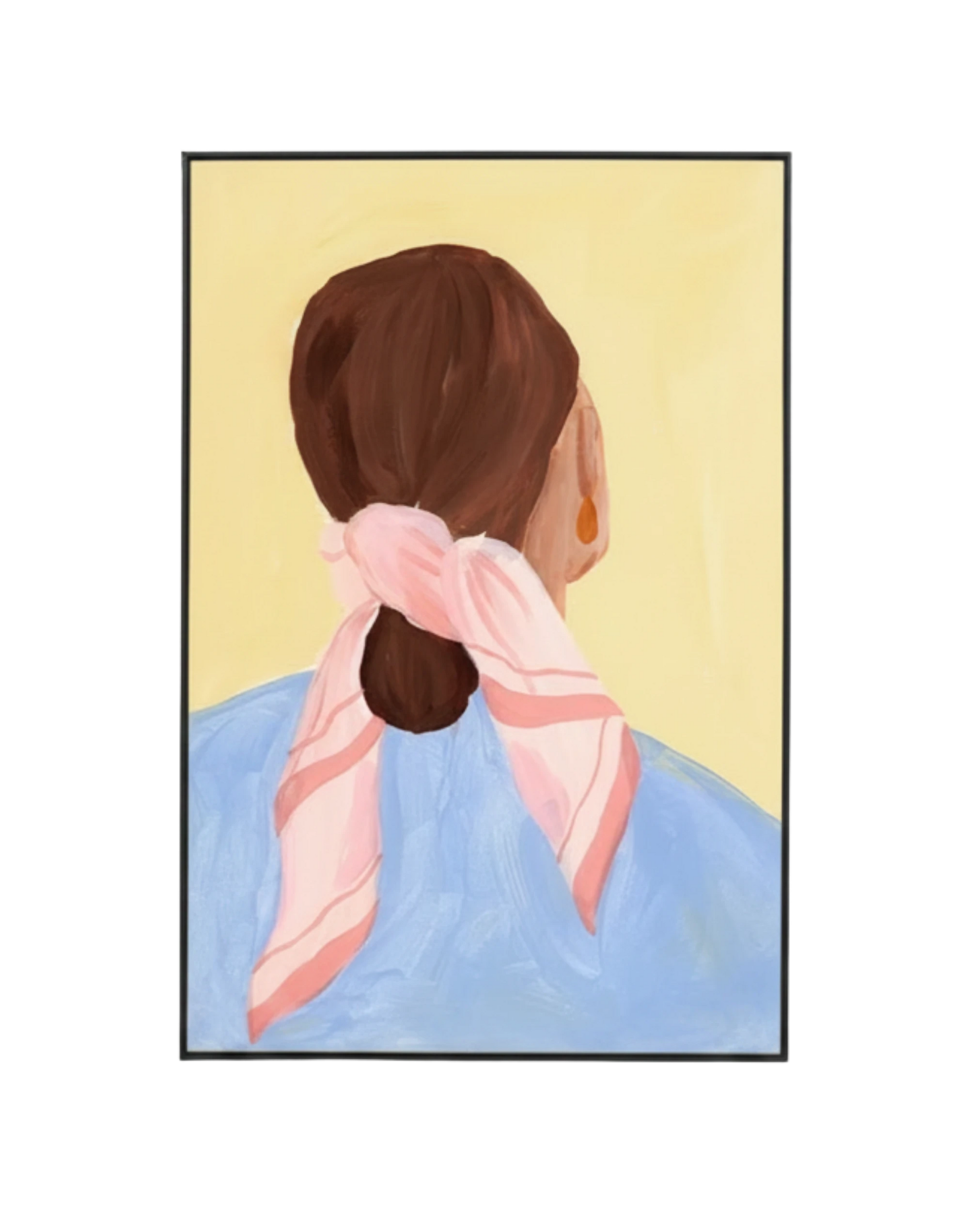 Pensive Portrait Bright 2 Canvas Print 60cm x 90cm - Black Frame