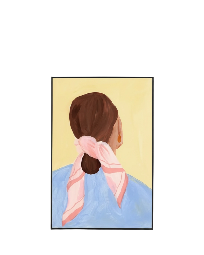 Pensive Portrait Bright 2 Canvas Print 60cm x 90cm - Black Frame