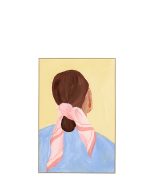 Pensive Portrait Bright 2 Canvas Print 60cm x 90cm - Light Timber Frame