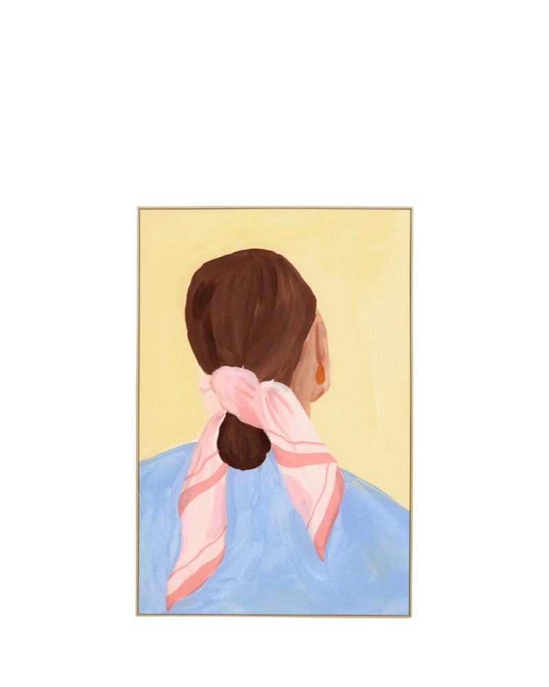 Pensive Portrait Bright 2 Canvas Print 80cm x 120cm - Light Timber Frame