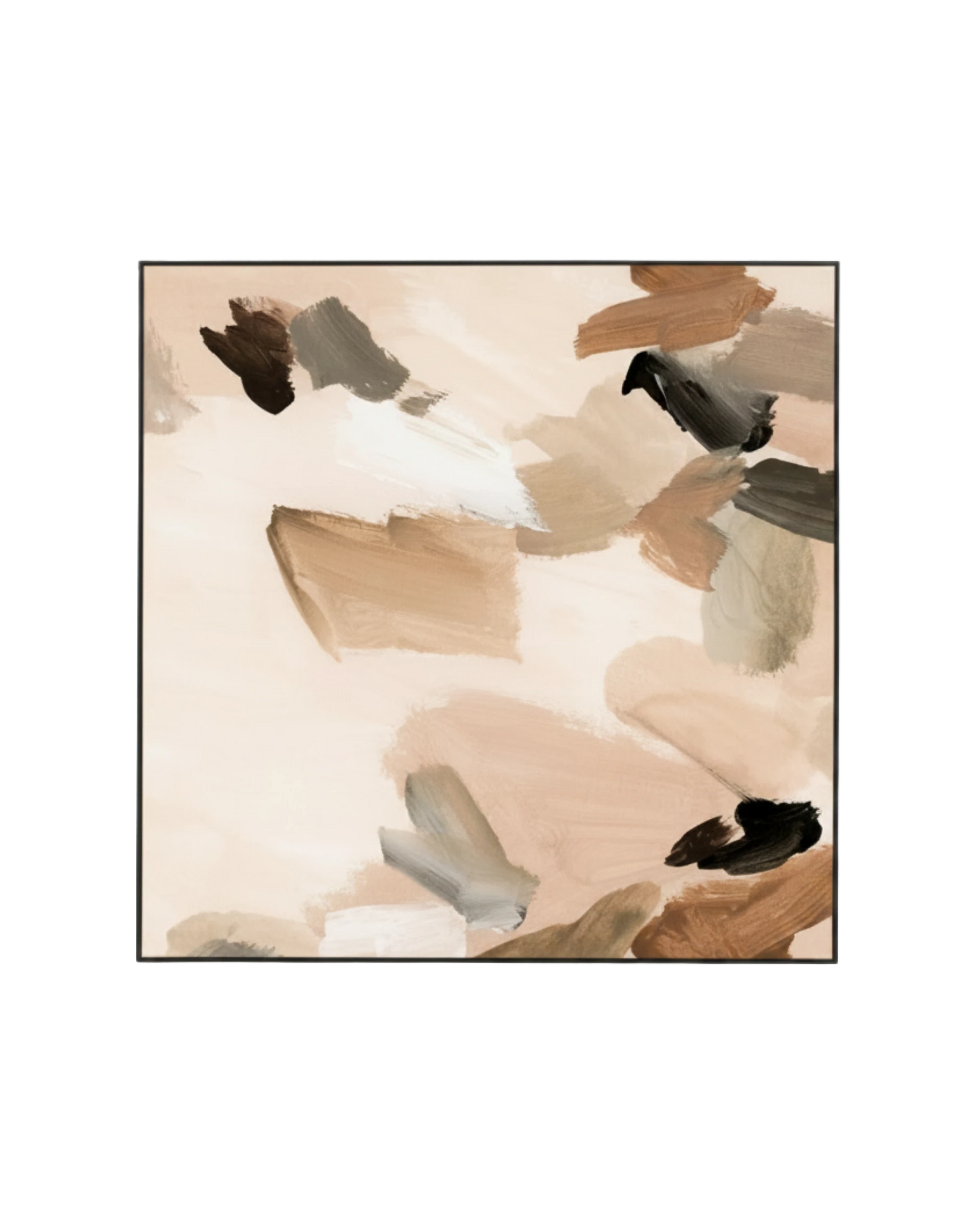 Peyton Blush 1 Canvas Print 100cm x 100cm - Black Frame