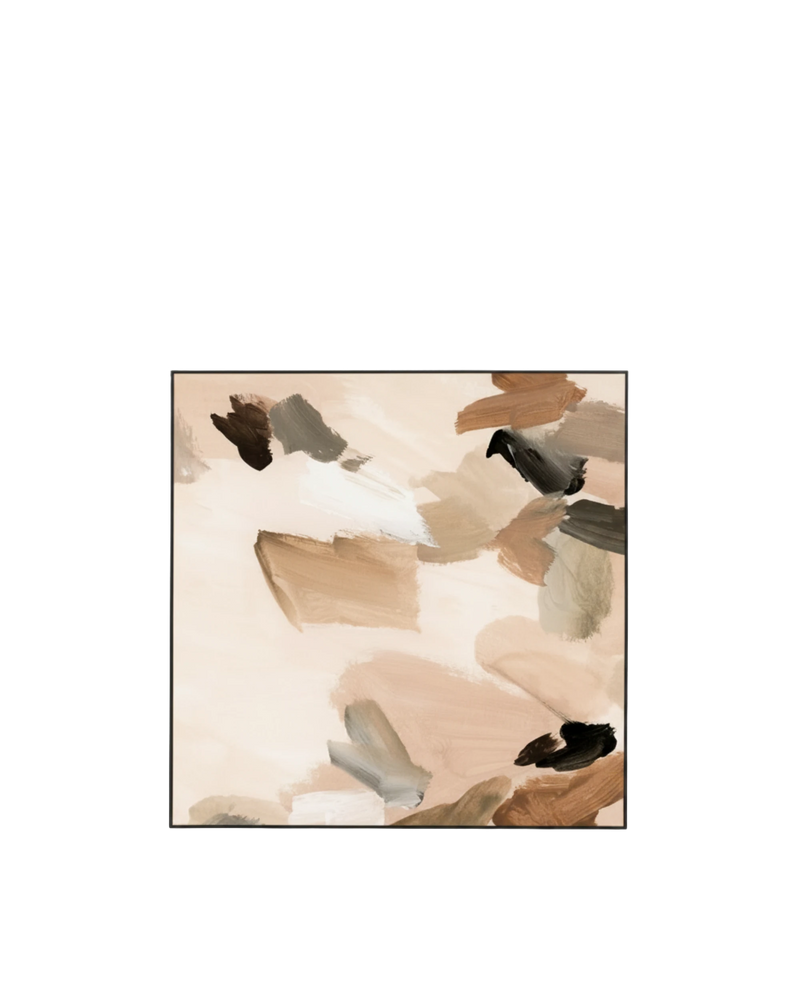Peyton Blush 1 Canvas Print 100cm x 100cm - Black Frame