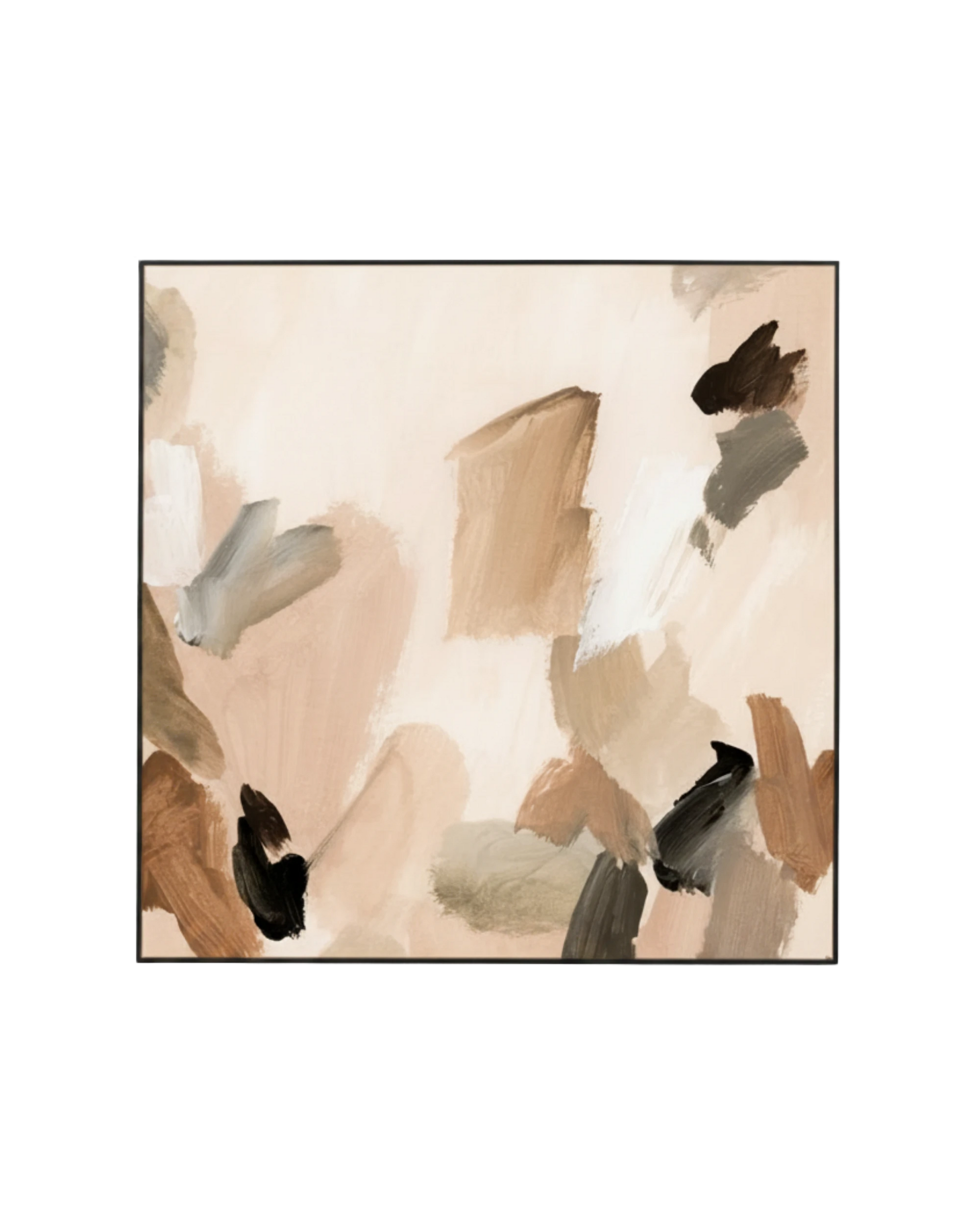 Peyton Blush 1 Canvas Print 120cm x 120cm - Black Frame