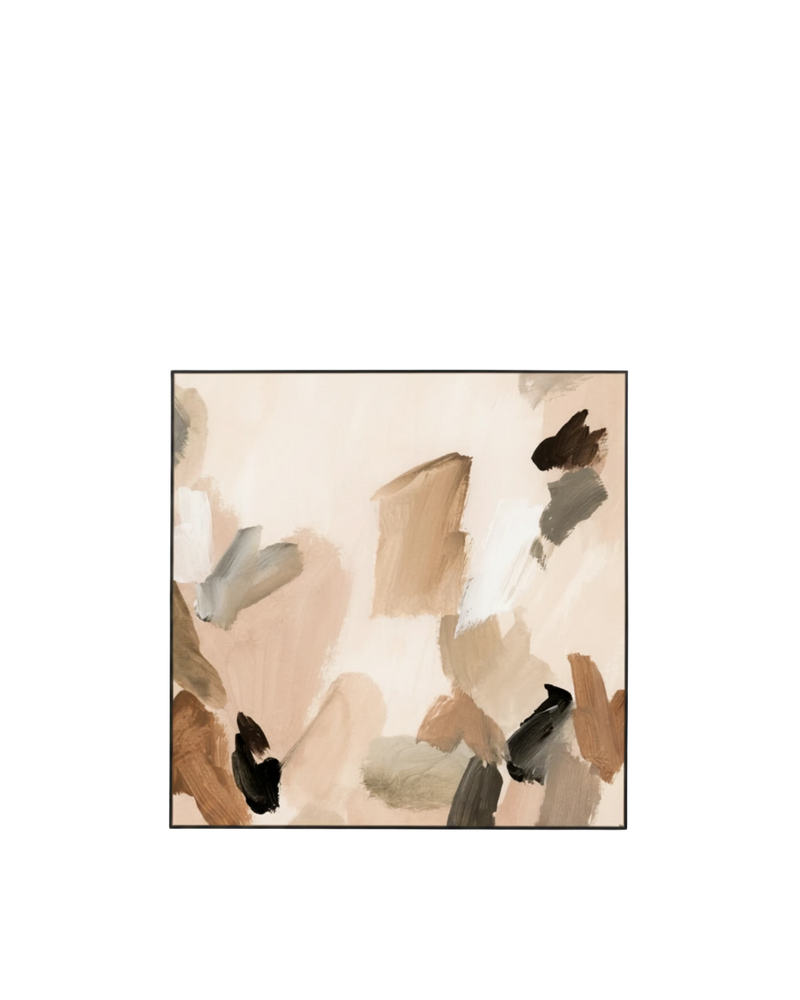 Peyton Blush 1 Canvas Print 120cm x 120cm - Black Frame