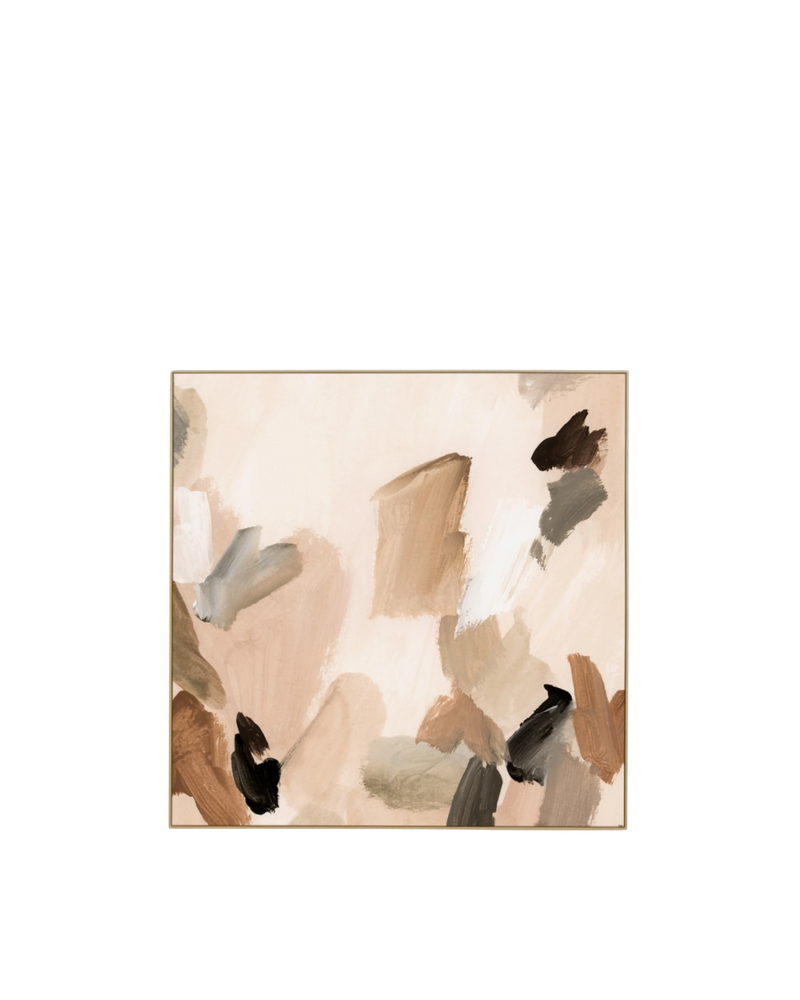Peyton Blush 1 Canvas Print 120cm x 120cm - Light Timber Frame