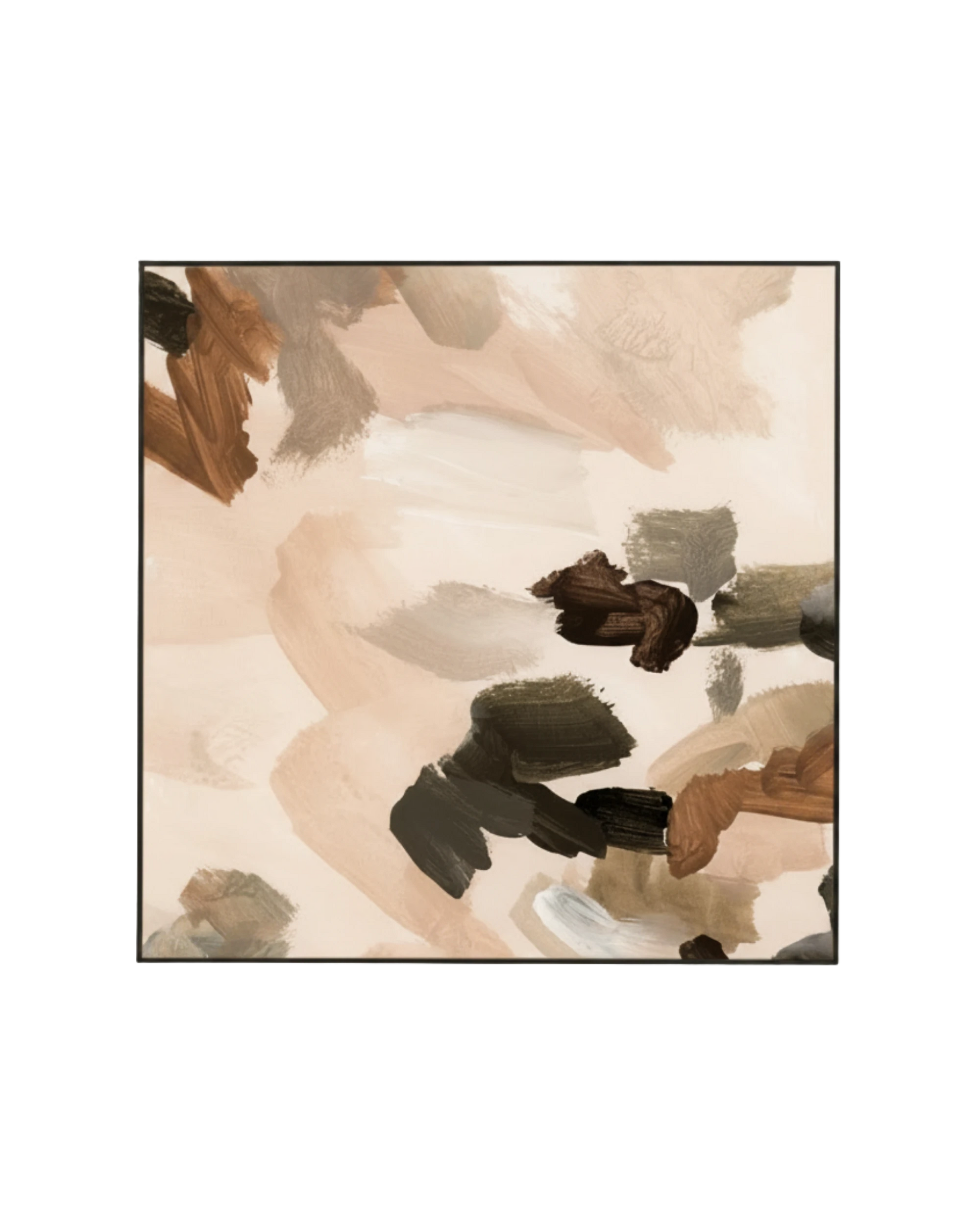 Peyton Blush 2 Canvas Print 100cm x 100cm - Black Frame