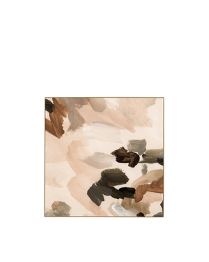 Peyton Blush 2 Canvas Print 100cm x 100cm - Light Timber Frame