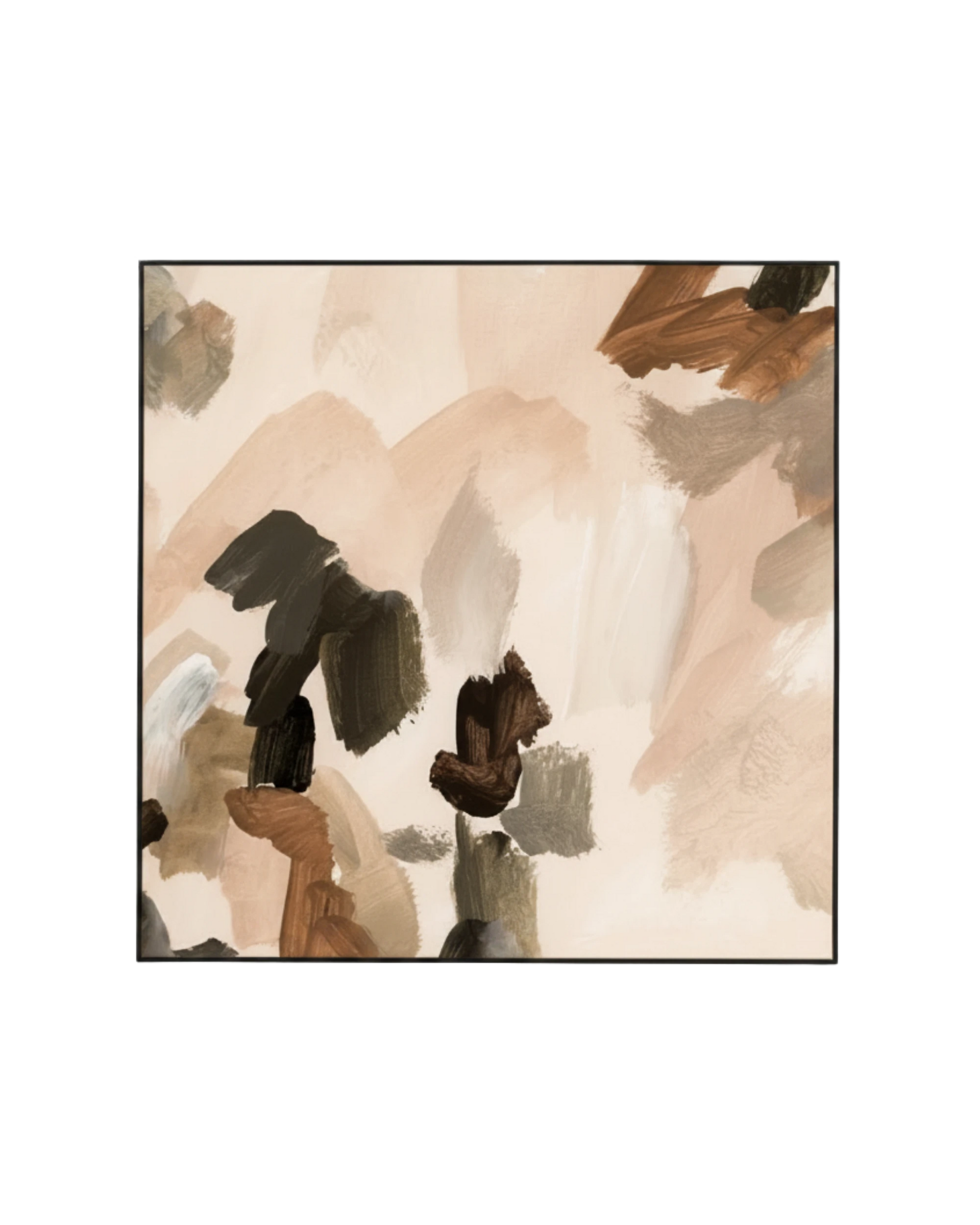 Peyton Blush 2 Canvas Print 120cm x 120cm - Black Frame