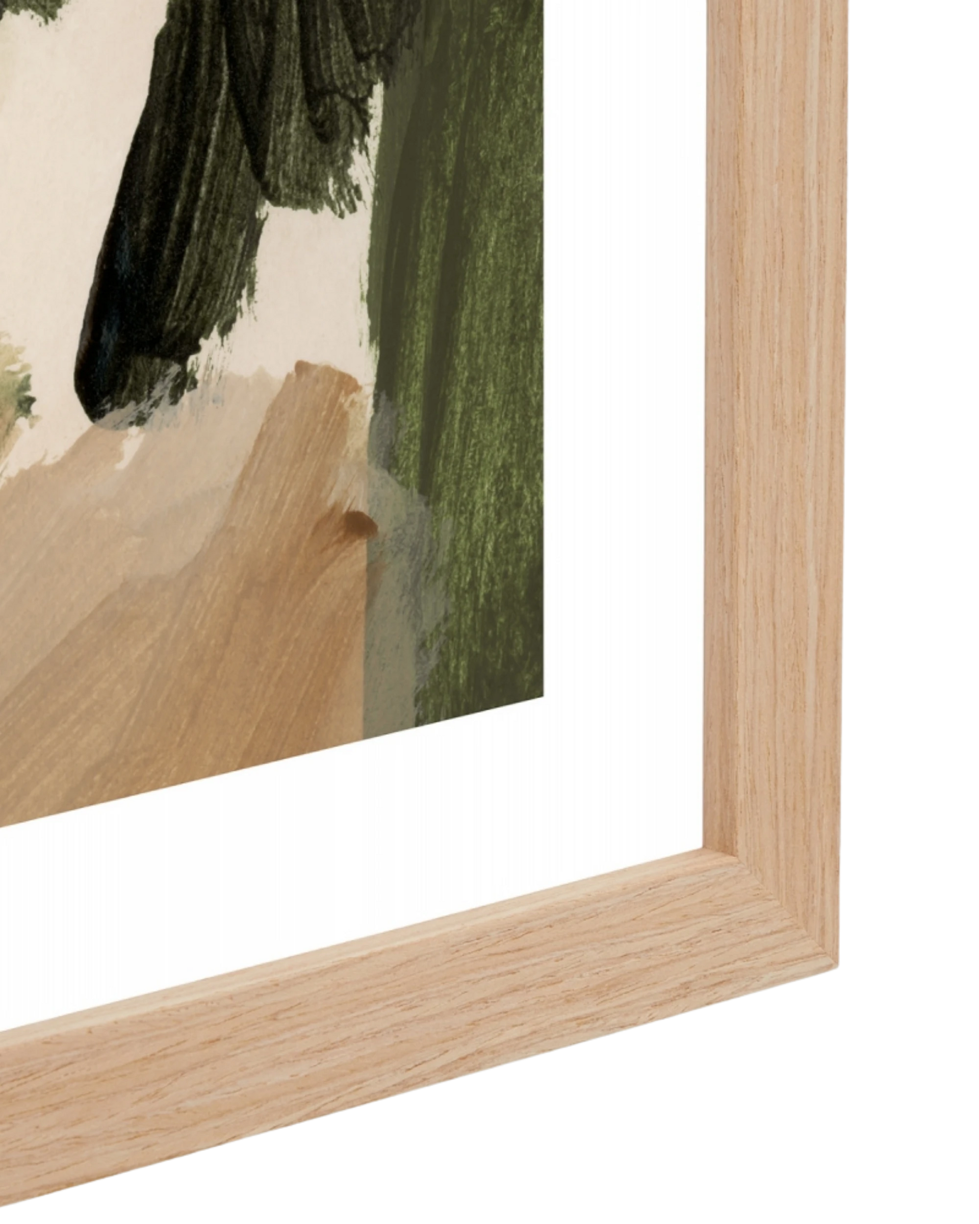 Presley Green Print 87cm x 62cm - Light Timber Frame
