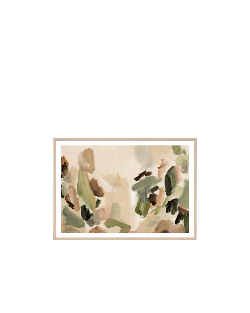 Presley Green Print 122cm x 87cm - Light Timber Frame