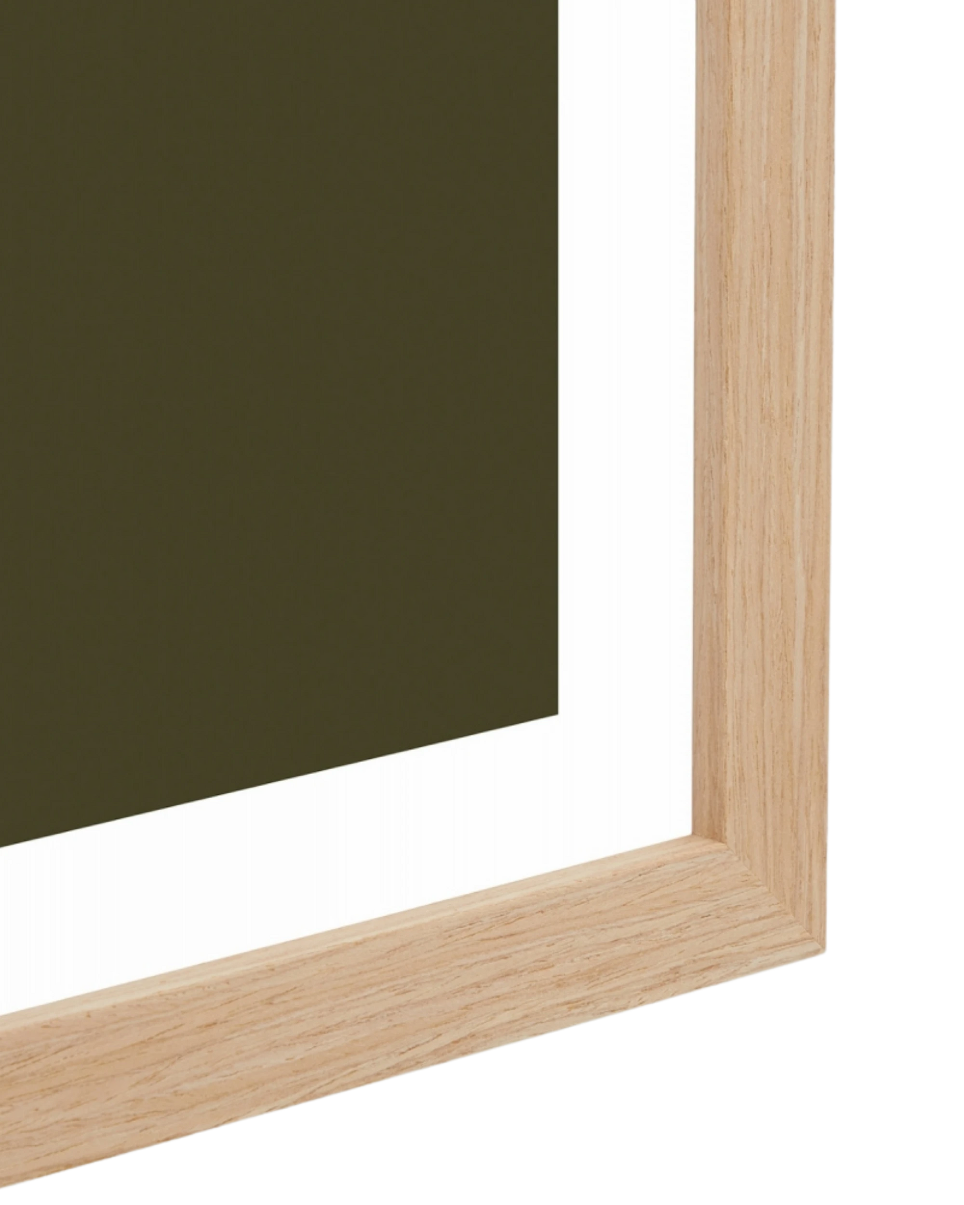 Vase Study Olive 4 Print 62cm x 87cm - Light Timber Frame