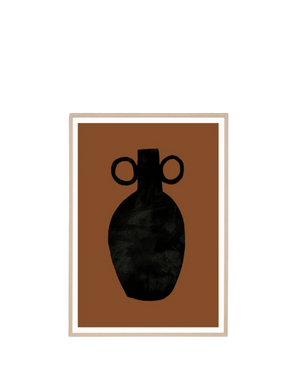 Vase Study Rust 1 Print 62cm x 87cm - Light Timber Frame