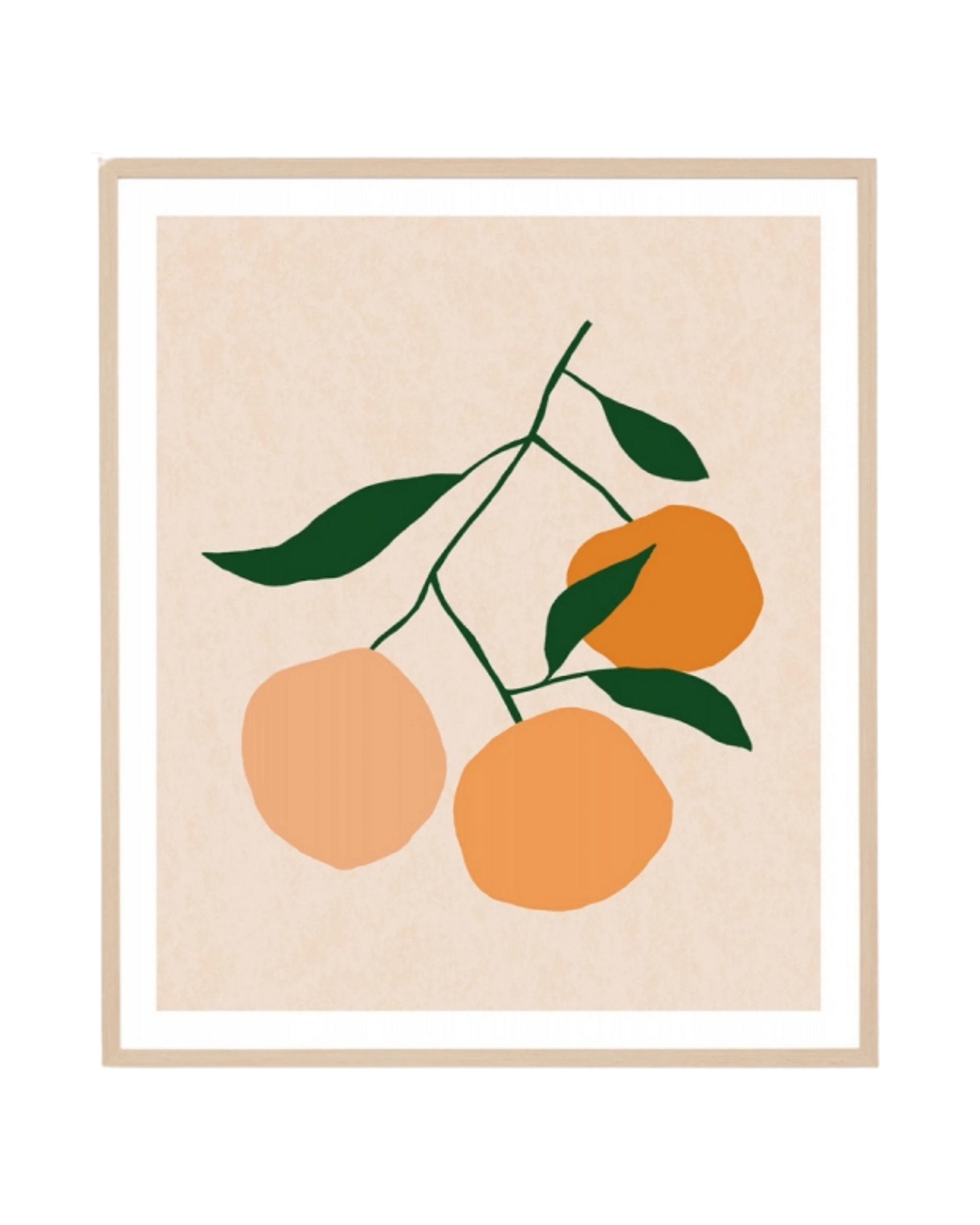 Winter Harvest Orange 1 Print 88cm x 103cm - Light Timber Frame