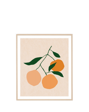 Winter Harvest Orange 1 Print 73cm x 86cm - Light Timber Frame