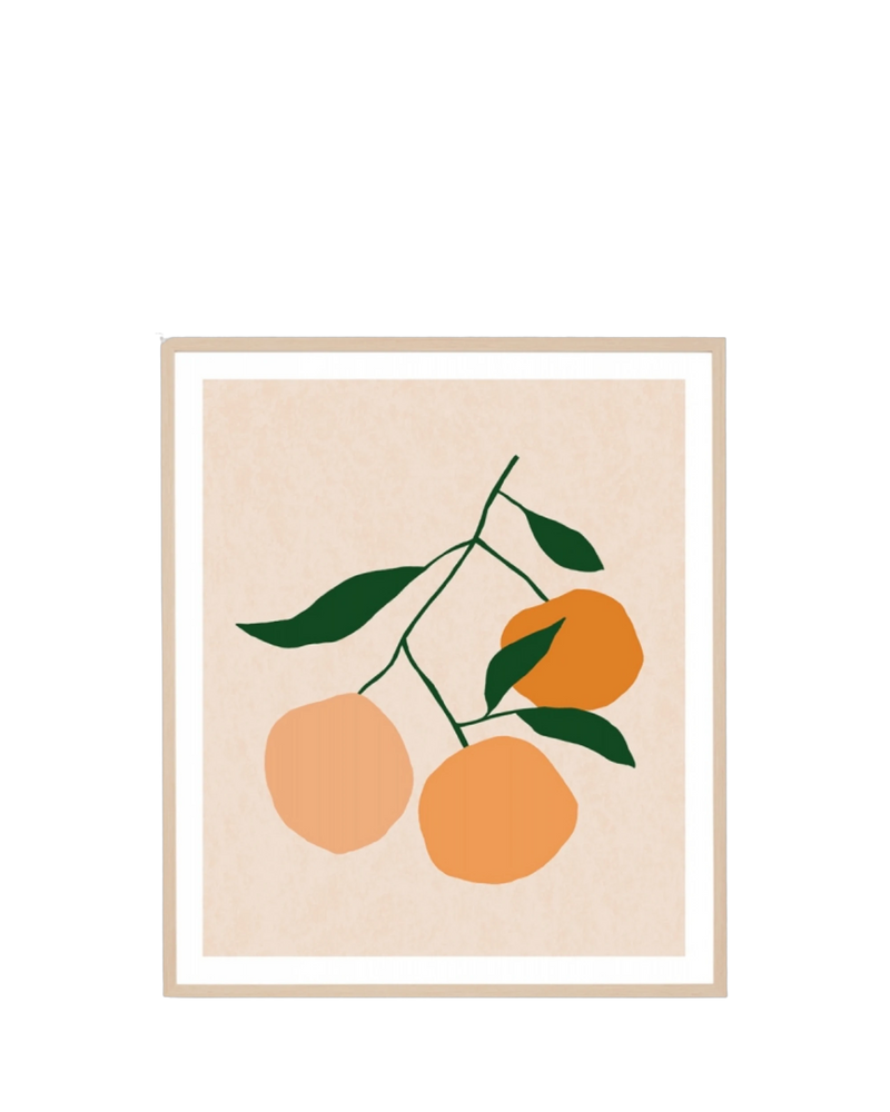 Winter Harvest Orange 1 Print 73cm x 86cm - Light Timber Frame