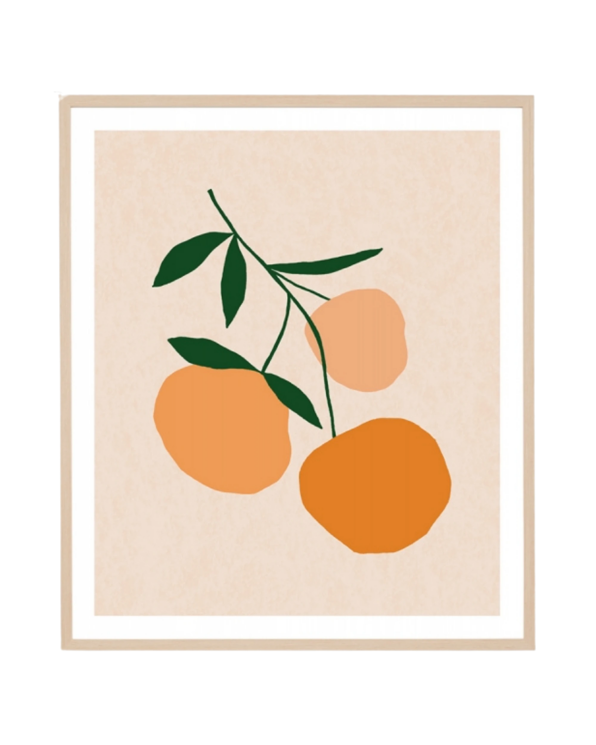 Winter Harvest Orange 2 Print 73cm x 86cm - Light Timber Frame