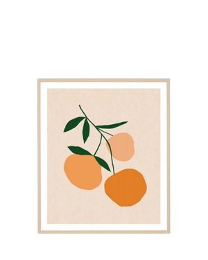 Winter Harvest Orange 2 Print 73cm x 86cm - Light Timber Frame
