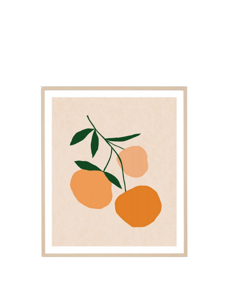 Winter Harvest Orange 2 Print 88cm x 103cm - Light Timber Frame