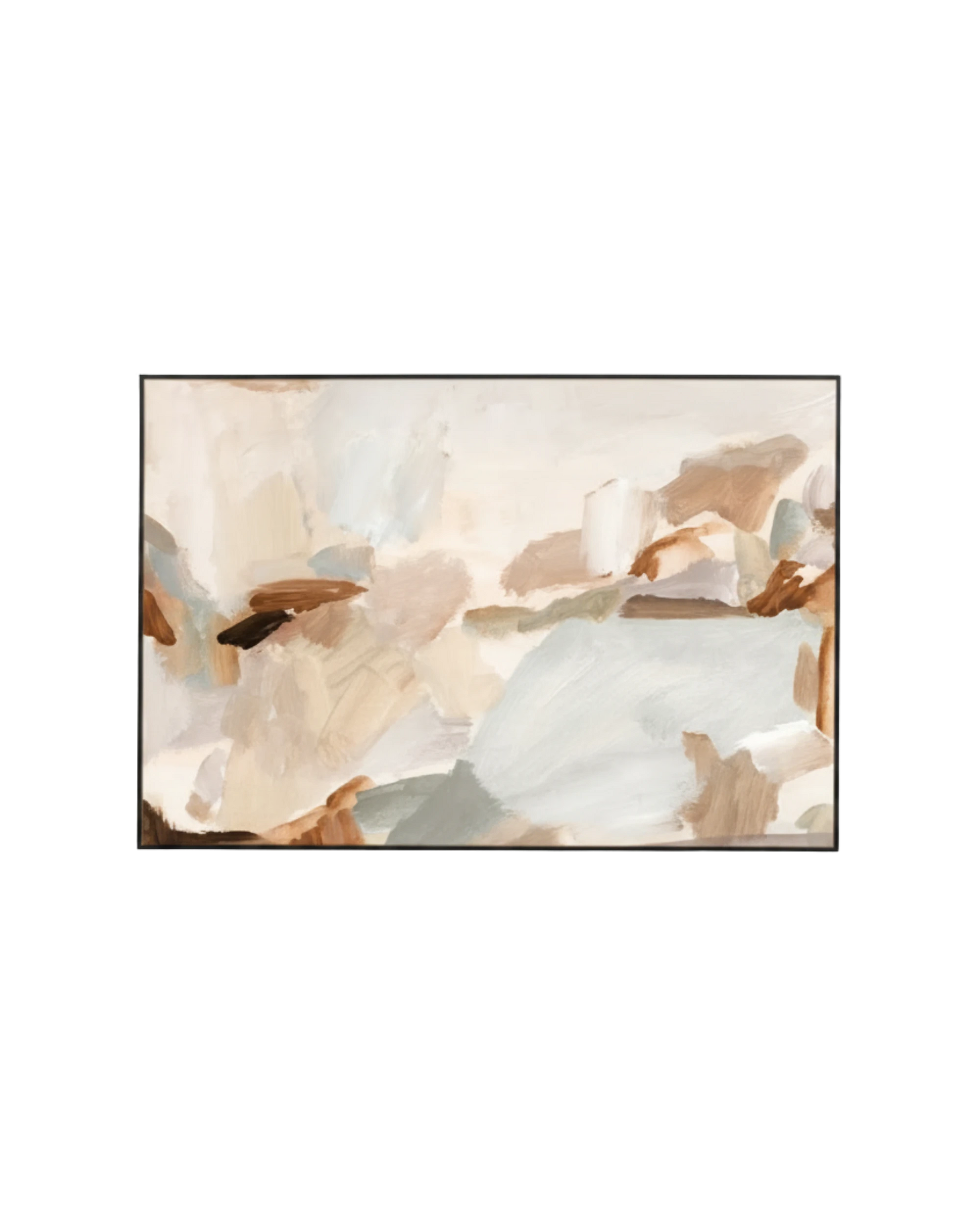 Winona Landscape Natural Canvas Print 90cm x 60cm - Black Frame