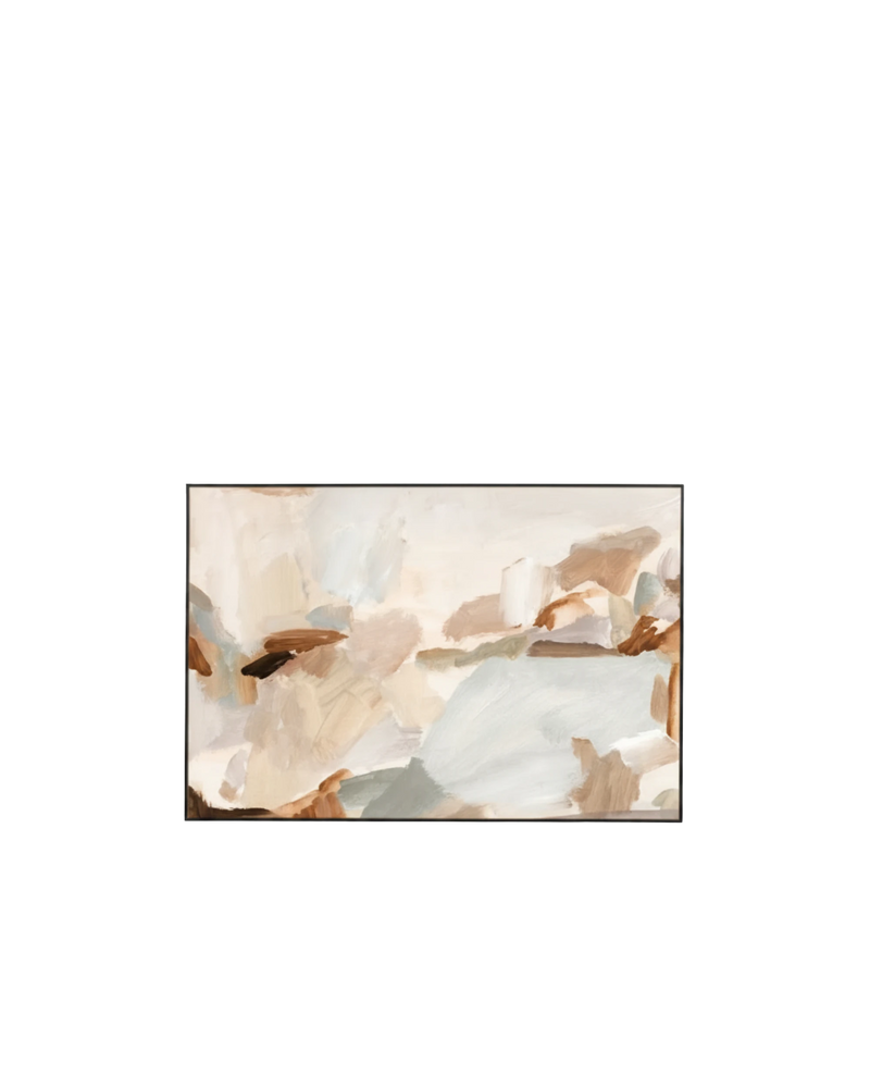 Winona Landscape Natural Canvas Print 90cm x 60cm - Black Frame
