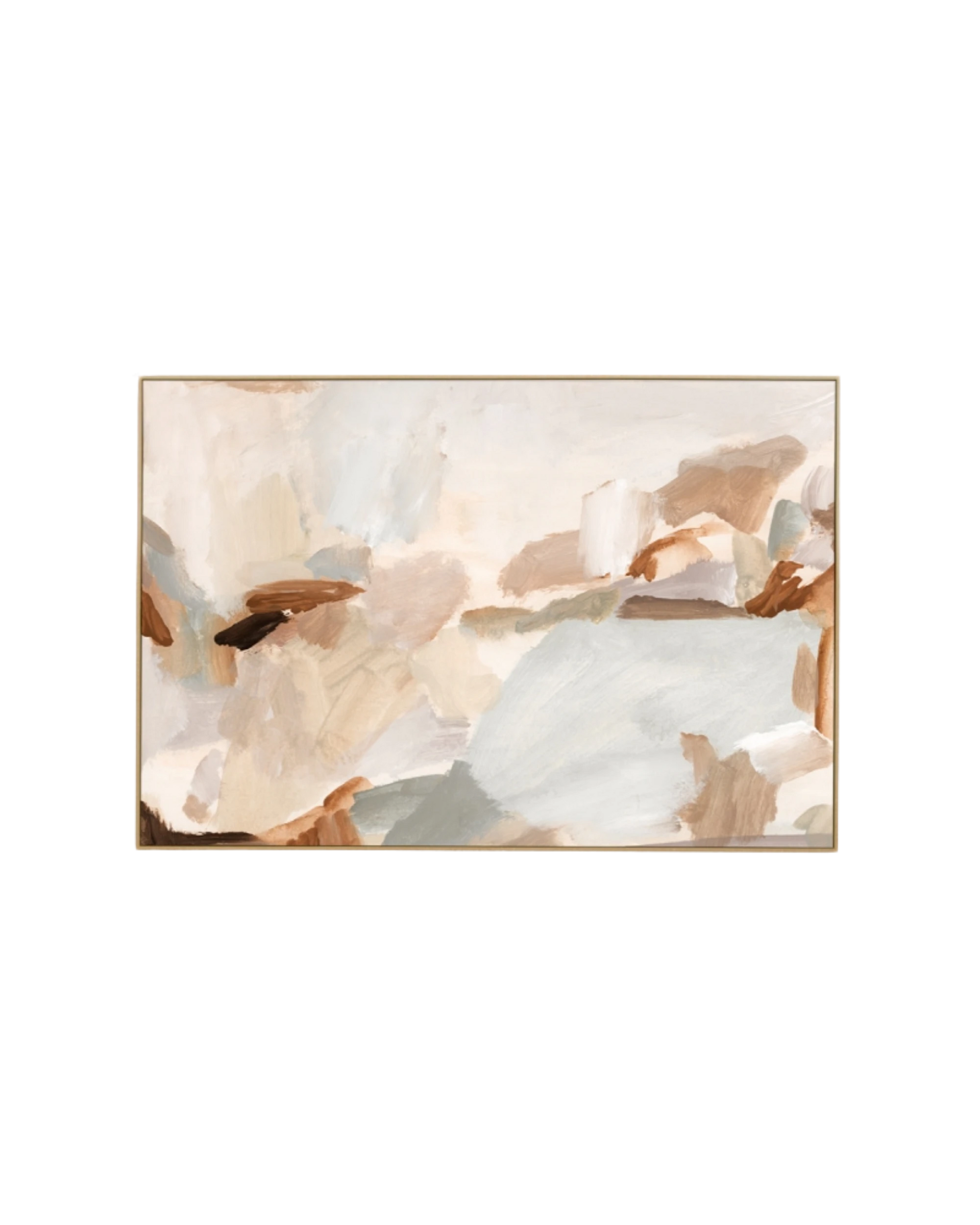 Winona Landscape Natural Canvas Print 90cm x 60cm - Light Timber Frame