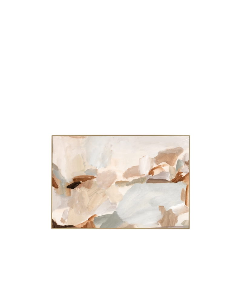 Winona Landscape Natural Canvas Print 90cm x 60cm - Light Timber Frame