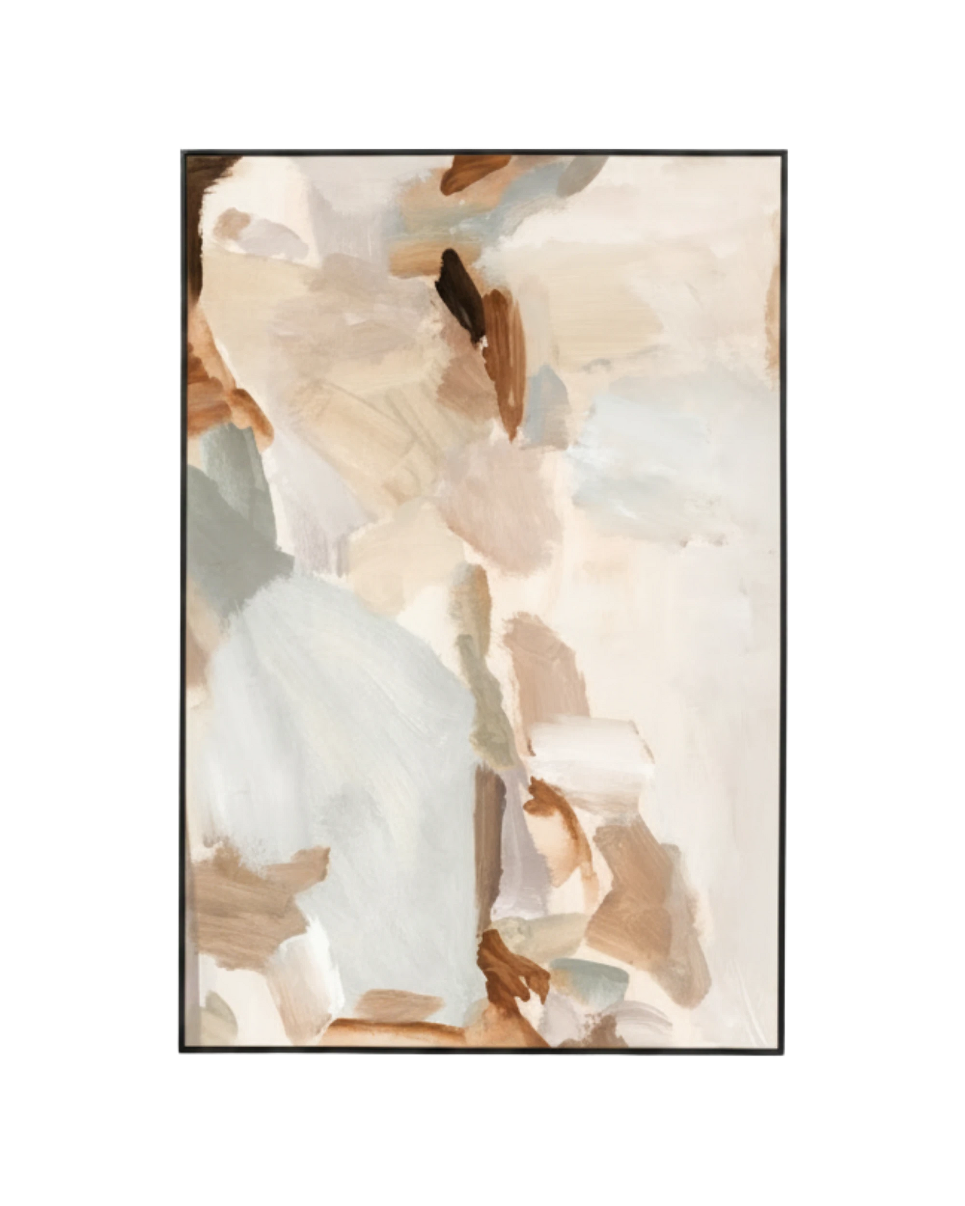 Winona Landscape Natural Canvas Print 120cm x 80cm - Black Frame