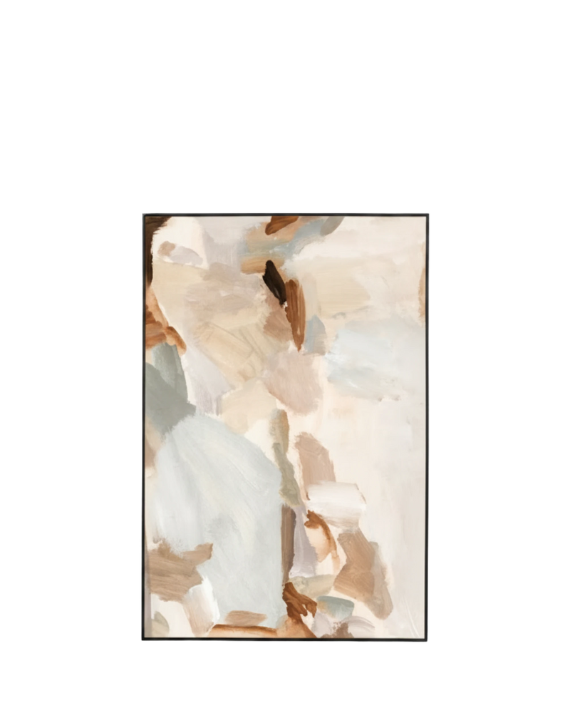 Winona Landscape Natural Canvas Print 120cm x 80cm - Black Frame