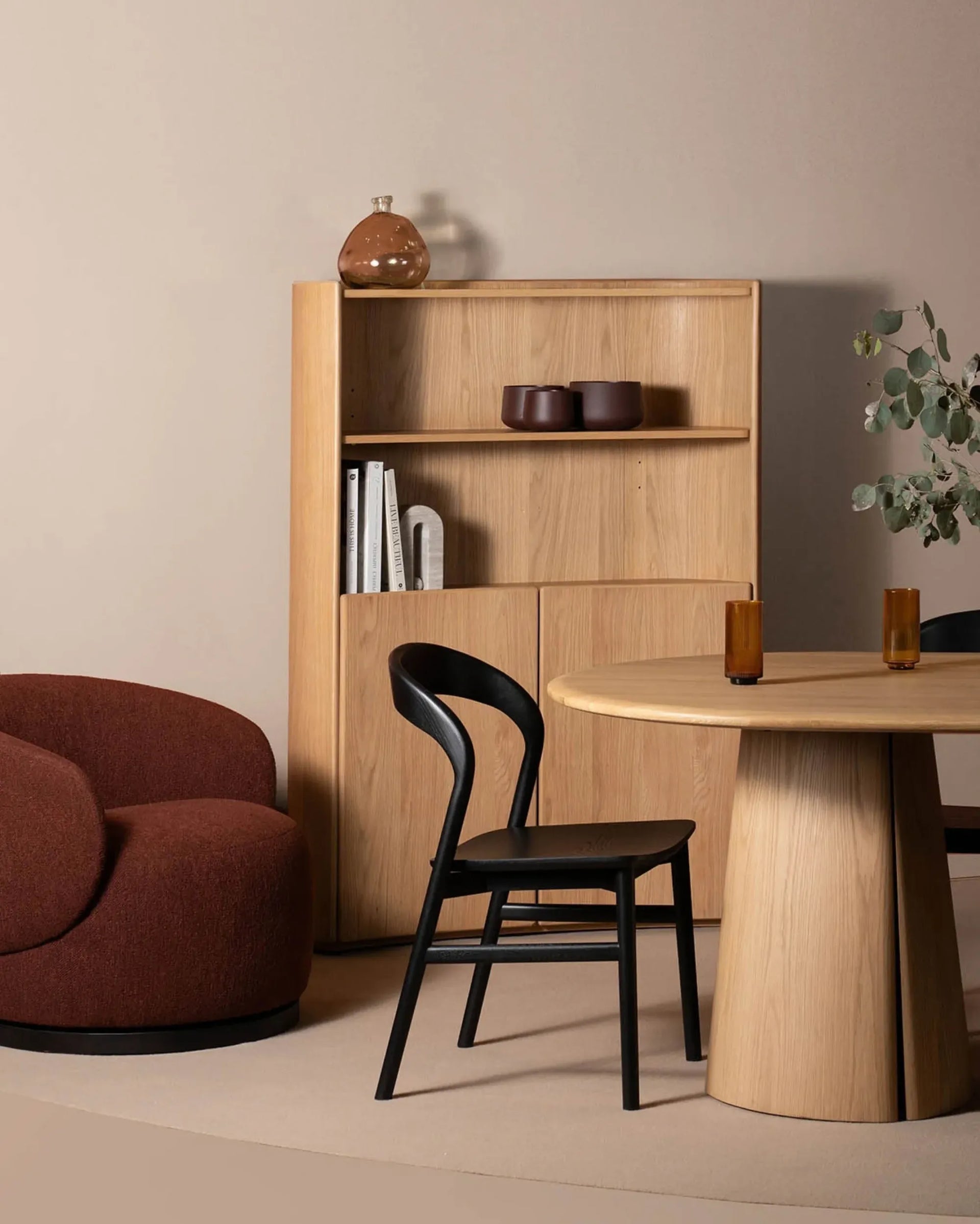 Luna Display Cabinet - Oak