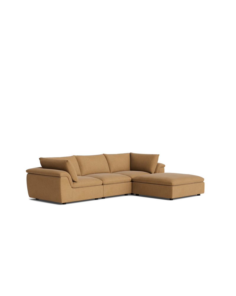 Melt 4 Seater Chaise Sofa - Fossil Fawn