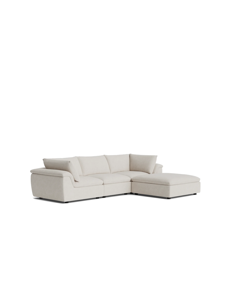 Melt 4 Seater Chaise Sofa - Tate Biscotti