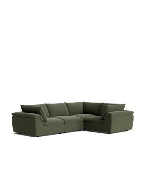 Melt Closed Chaise Sofa - Eden Leaf