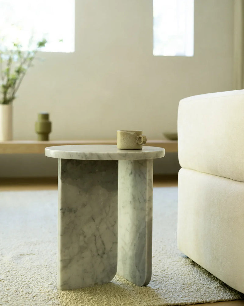 Mimic Side Table - Grey Carrara