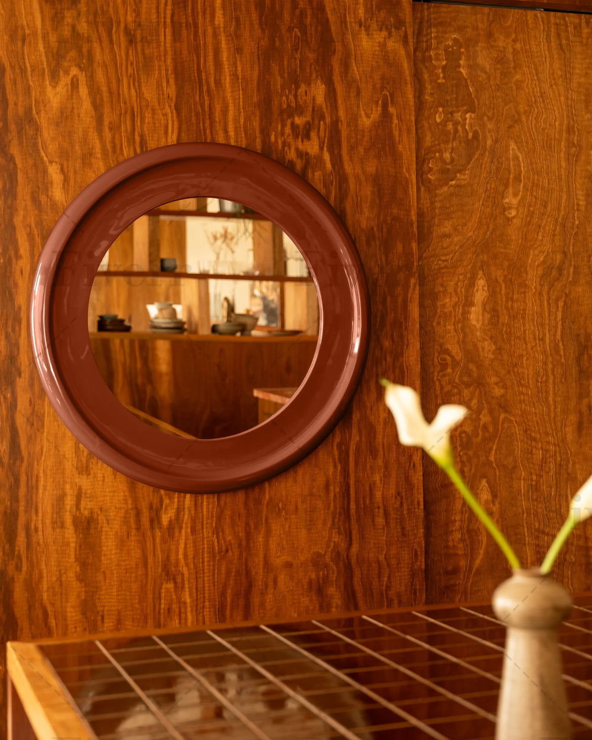 Glow Wall
Mirror 90cm x 90cm -
Burgundy