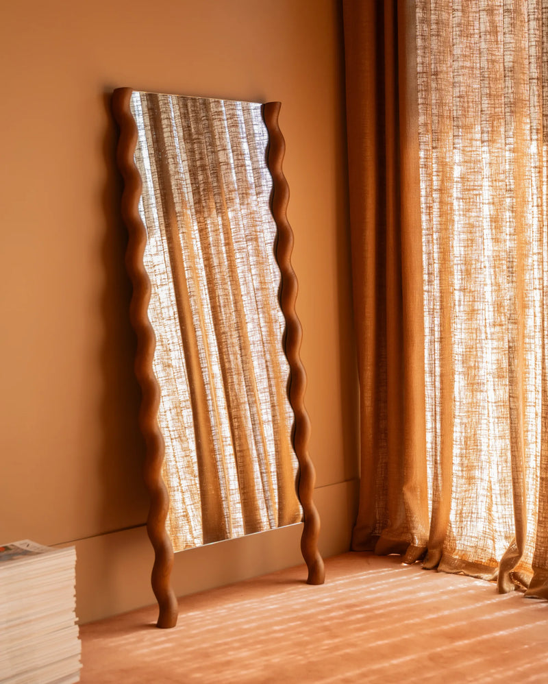 Twirl Floor Mirror - Deep Oak