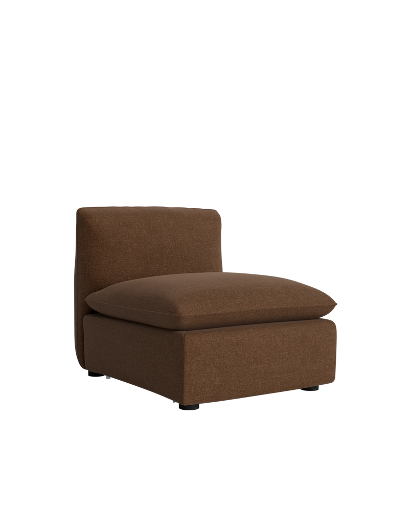 Muro Armless Middle Sofa Module - Fossil Chocolate