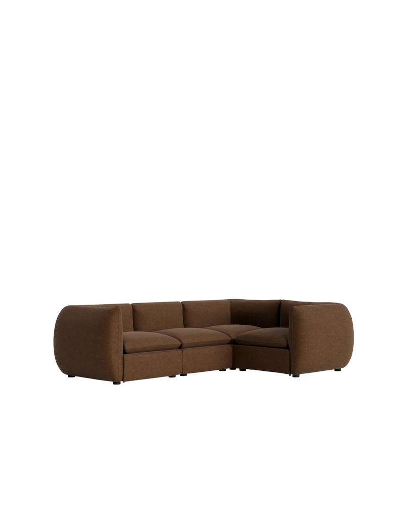 Muro Closed Chaise Sofa - Fossil Chocolate