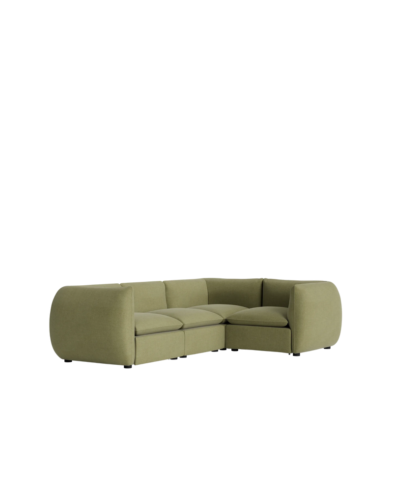 Muro Closed Chaise Sofa - Fossil Eucalyptus