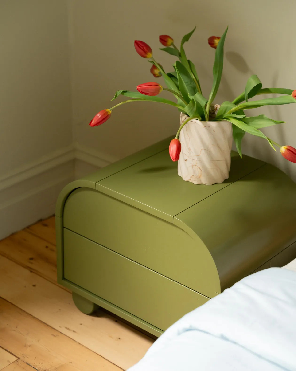 Muse Bedside Table - Olive