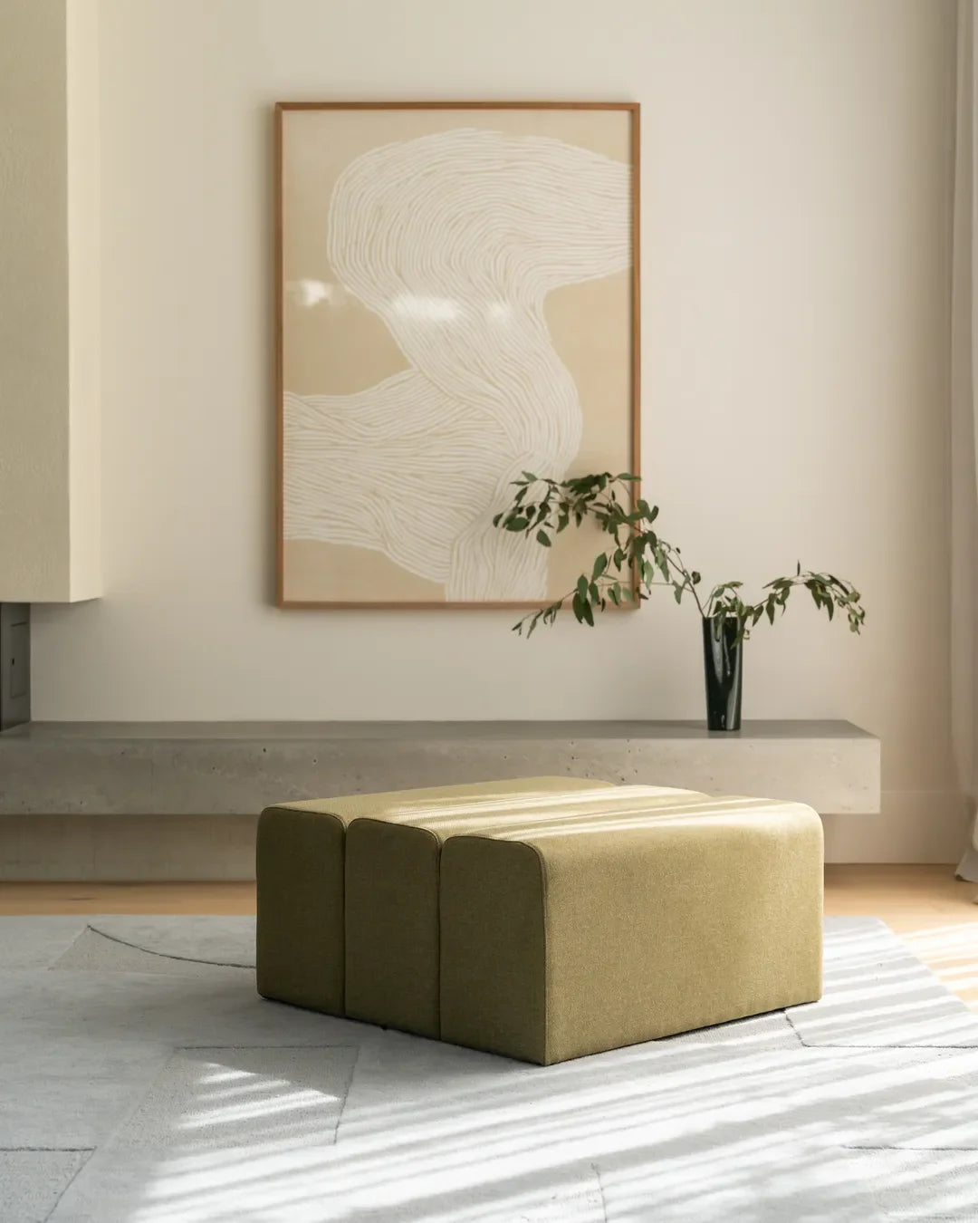 Niche Ottoman Large - Fossil Eucalyptus