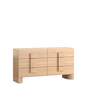 Nora 6 Drawer Chest - Oak / Sahara Marble