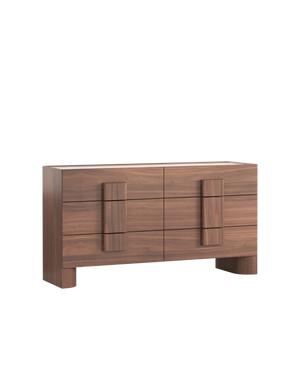 Nora 6 Drawer Chest - Walnut / Sahara Marble