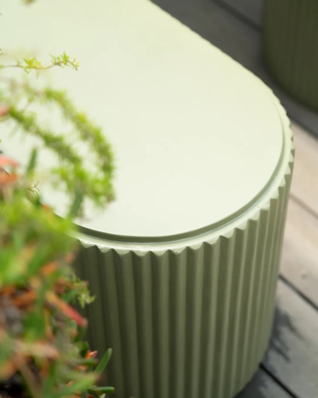 Nova Outdoor Dining Bench 210cm - Green Concrete