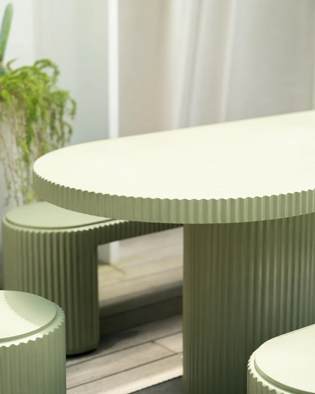 Nova Outdoor Dining Table 240cm - Green Concrete