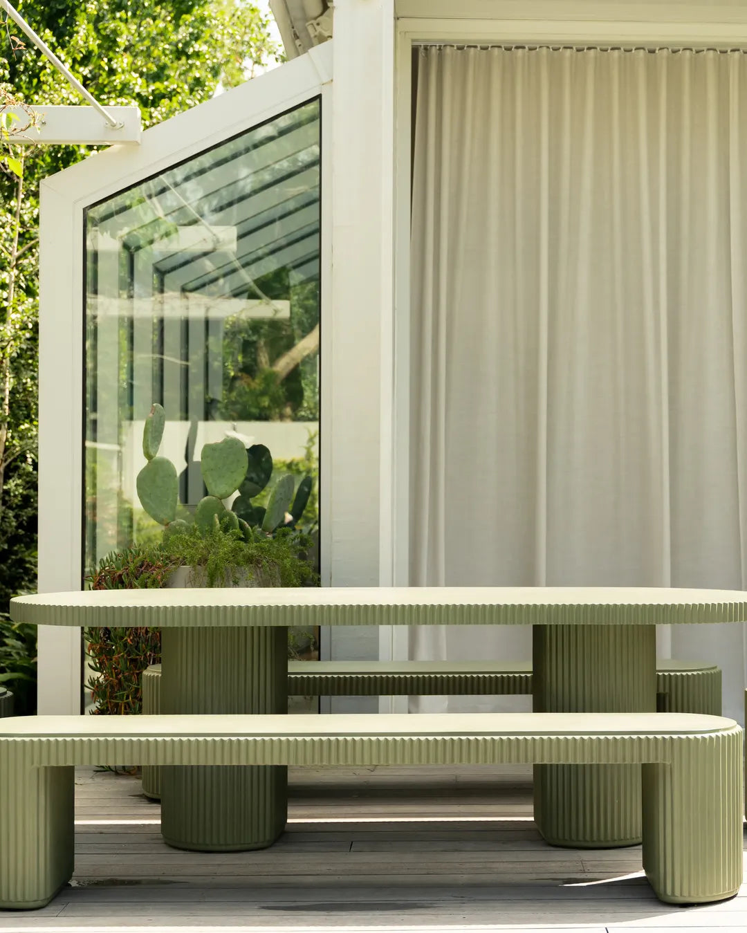 Nova Outdoor Side Table - Green Concrete