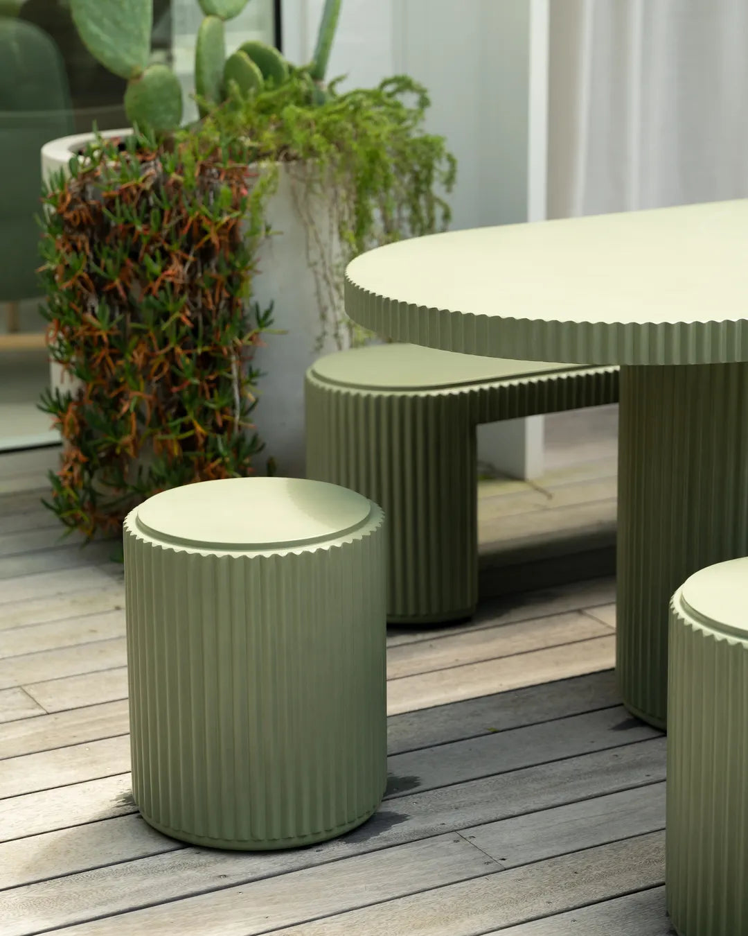 Nova Outdoor Side Table - Green Concrete